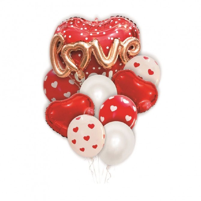 Seni Seviyorum Helyum Folyo Balon Set No:3